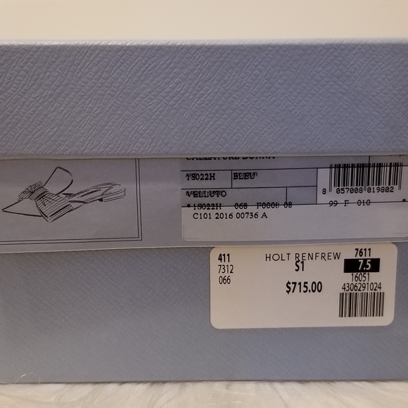 Prada Velvet Navy Bow Slides Mules - Picture 6 of 6